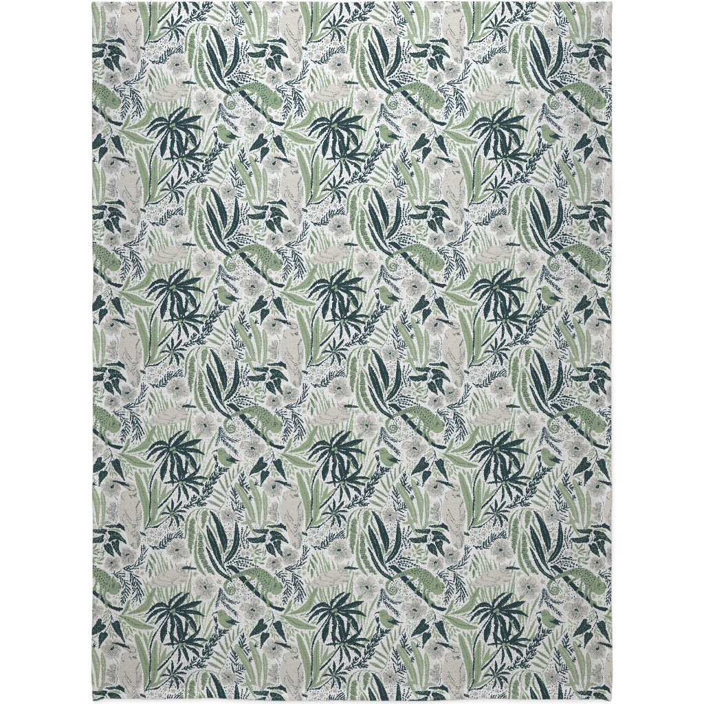 Tropical Hawaiian Dreams Blanket, Fleece, 60x80, Green