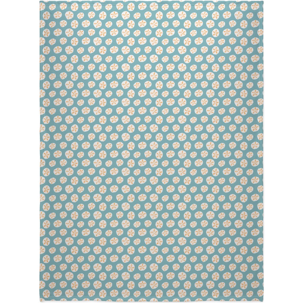 Sand Dollar Sea Shells Blanket, Fleece, 60x80, Blue, Spring Valley