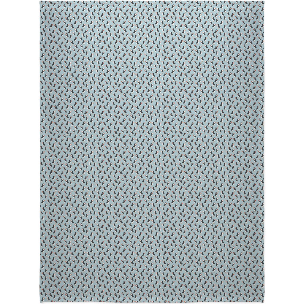 Little Puffin Friends Blanket, Fleece, 60x80, Blue, Coast