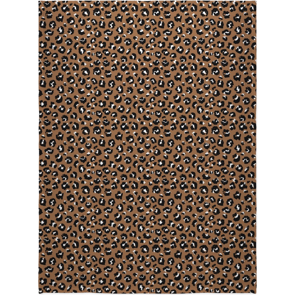 Leopard Spots - Caramel Blanket, Fleece, 60x80, Brown, Brown