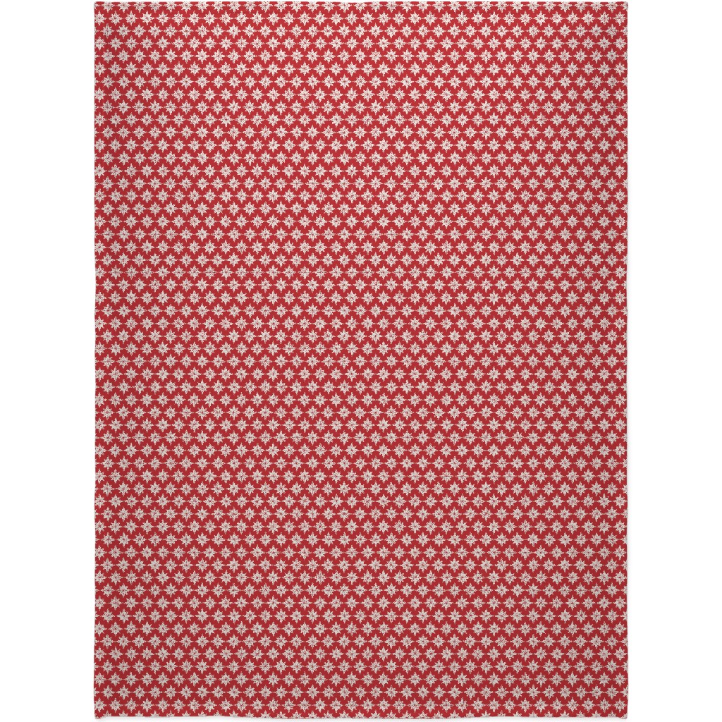 Christmas Star Tiles Blanket, Fleece, 60x80, Red, Cherry