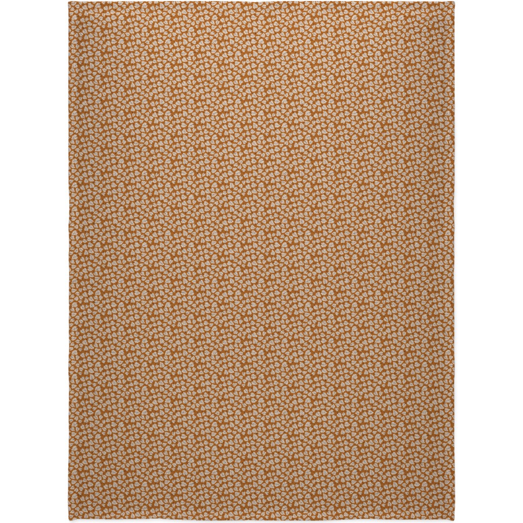 Falling Leaves - Terracotta Blanket, Fleece, 60x80, Orange, Orange