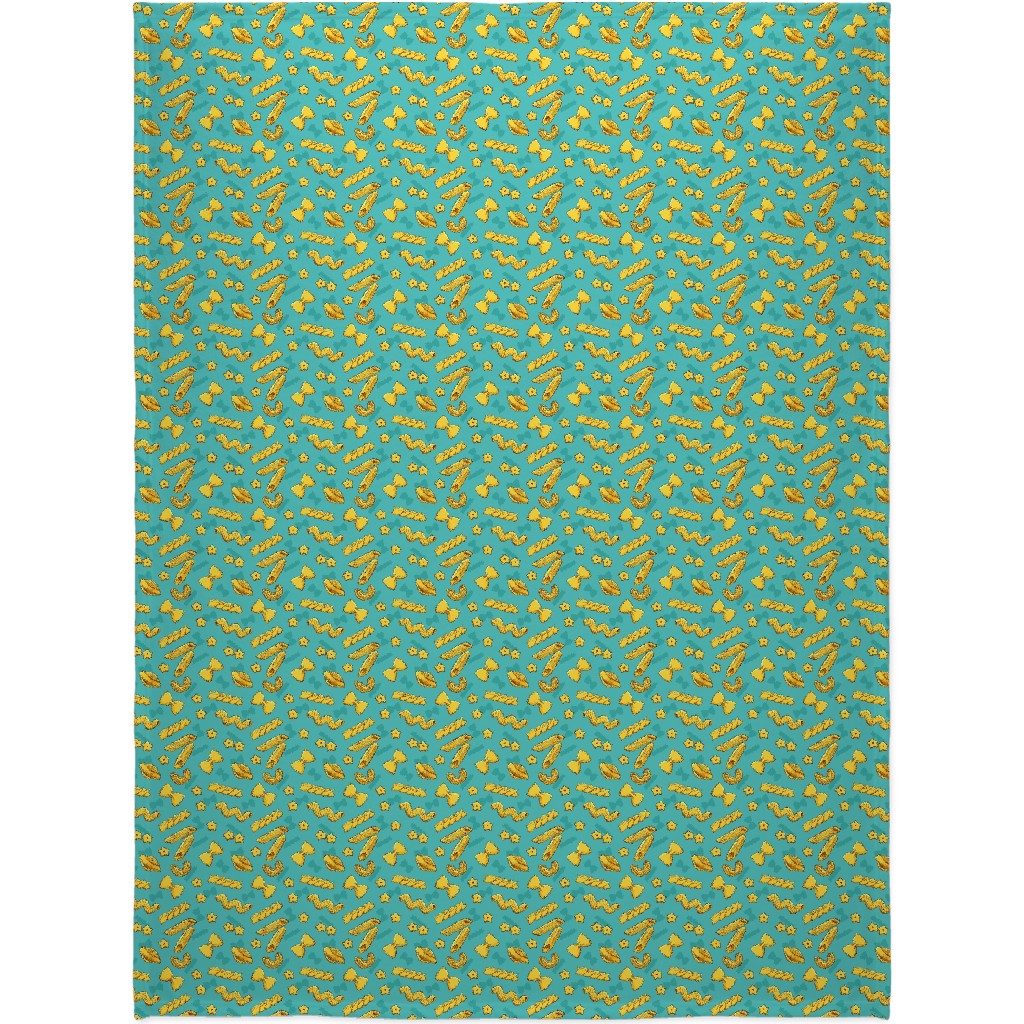 Pasta Blanket, Fleece, 60x80, Blue, Caribbean Blue