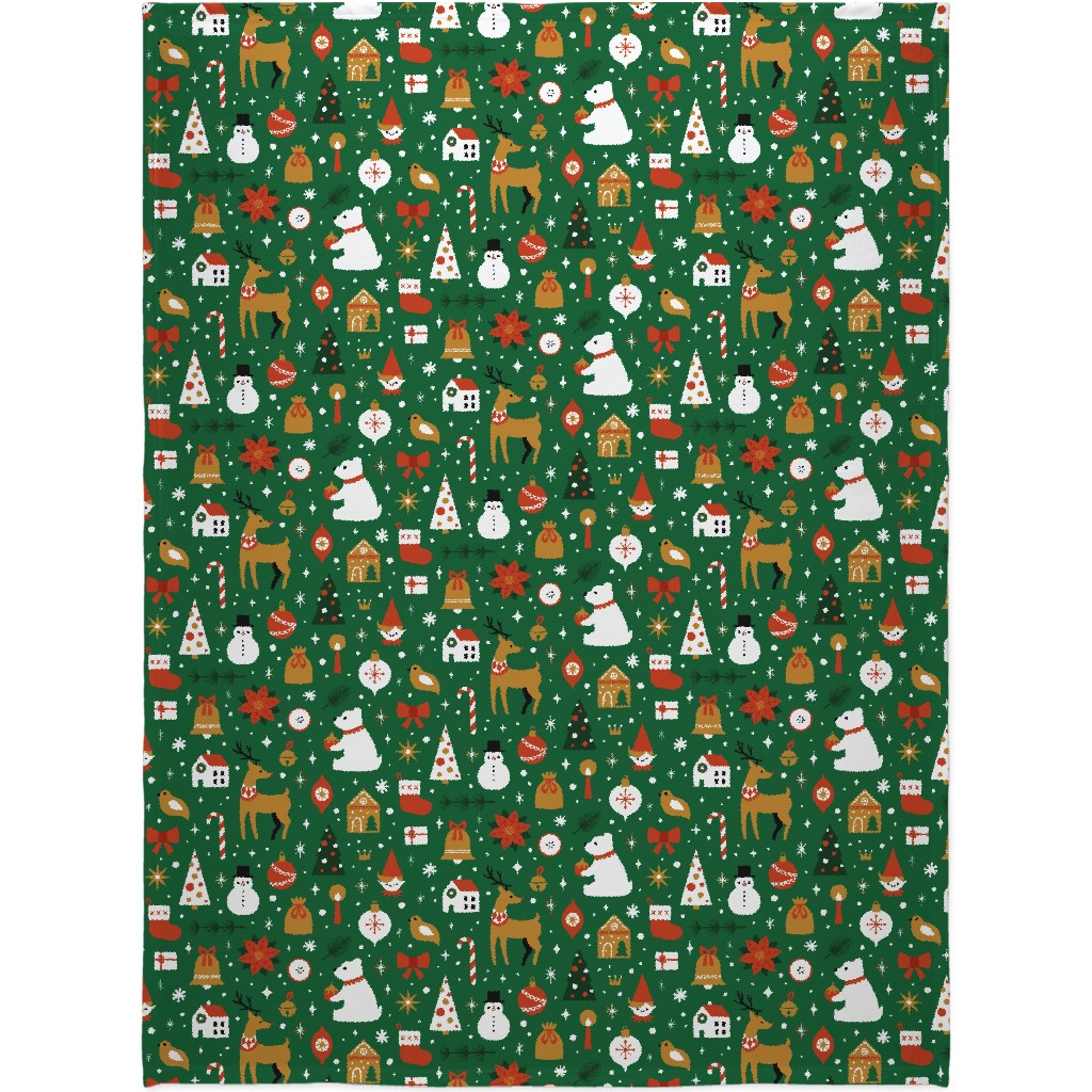 Traditional Christmas - Green Blanket, Fleece, 60x80, Multicolor