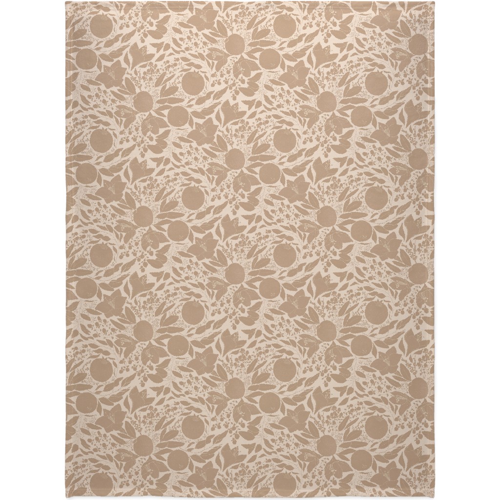 Winter Florals - Neutral Blanket, Fleece, 60x80, Beige, Pearl