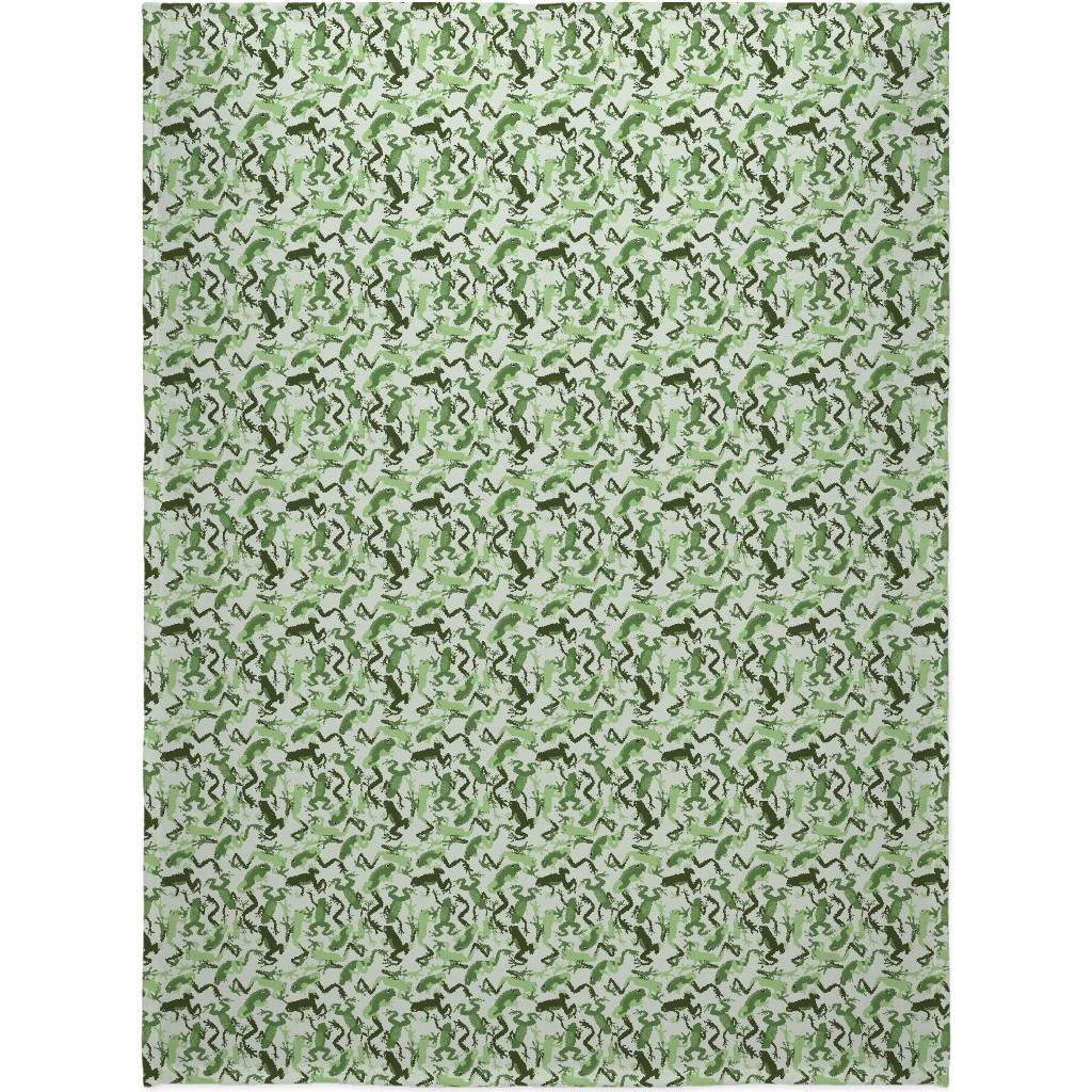 All the Frogs Blanket, Fleece, 60x80, Green