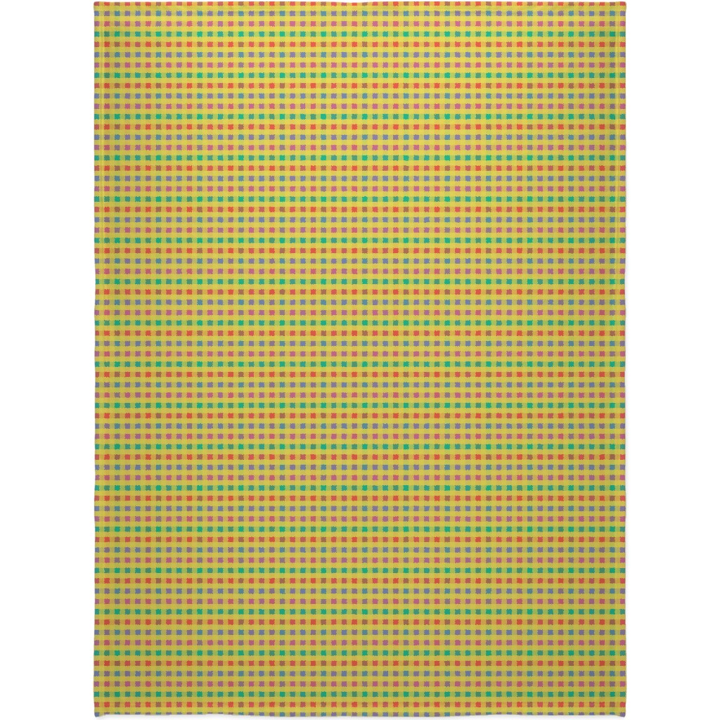 Picnic Plaid Blanket, Fleece, 60x80, Multicolor, Bright Delight