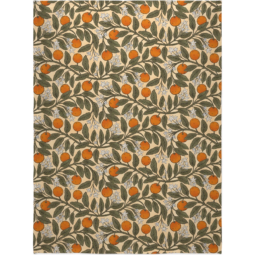 Art Nouveau Oranges Blanket, Fleece, 60x80, Multicolor