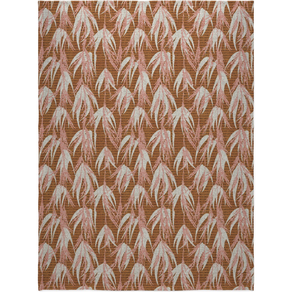 Vintage Palm Blanket, Fleece, 60x80, Brown
