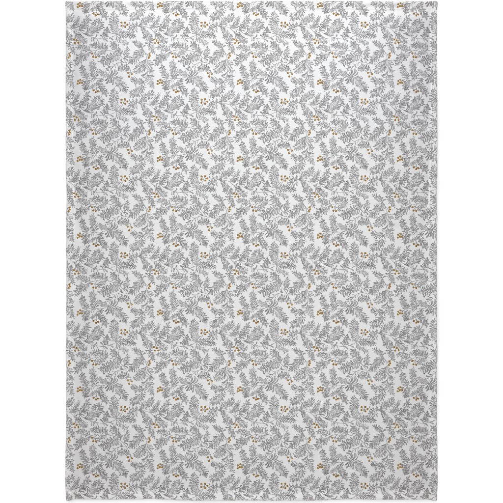 Winter Branches Blanket, Fleece, 60x80, Gray, Smoke