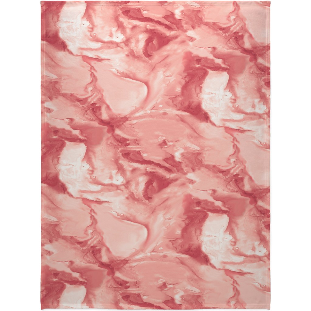Abstract Watercolor Marble Blanket, Fleece, 60x80, Pink