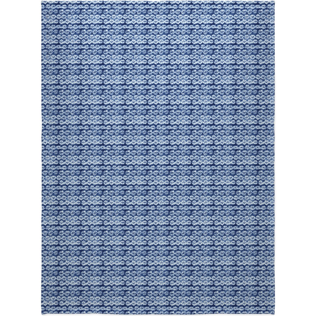 Shibori Pine - Blue Blanket, Fleece, 60x80, Blue, True Blue