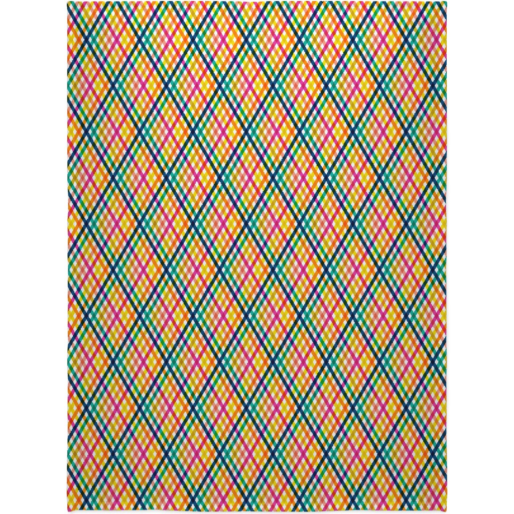 Birchdale Gingham Plaid - Multi Blanket, Fleece, 60x80, Multicolor