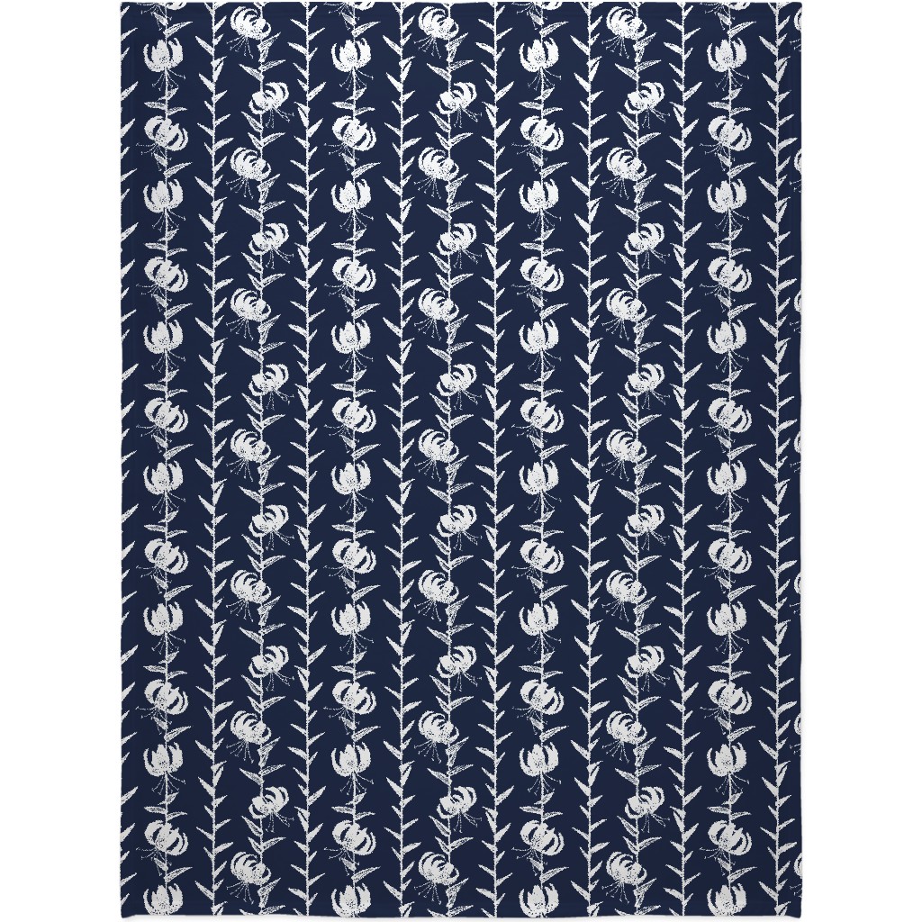 Lily Stripe - Blue Blanket, Fleece, 60x80, Blue