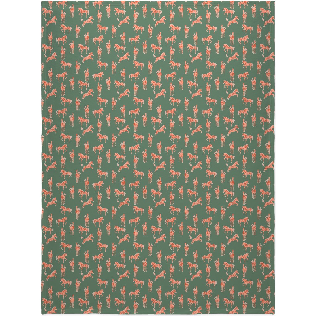 Zebra - Green and Pink Blanket, Fleece, 60x80, Green