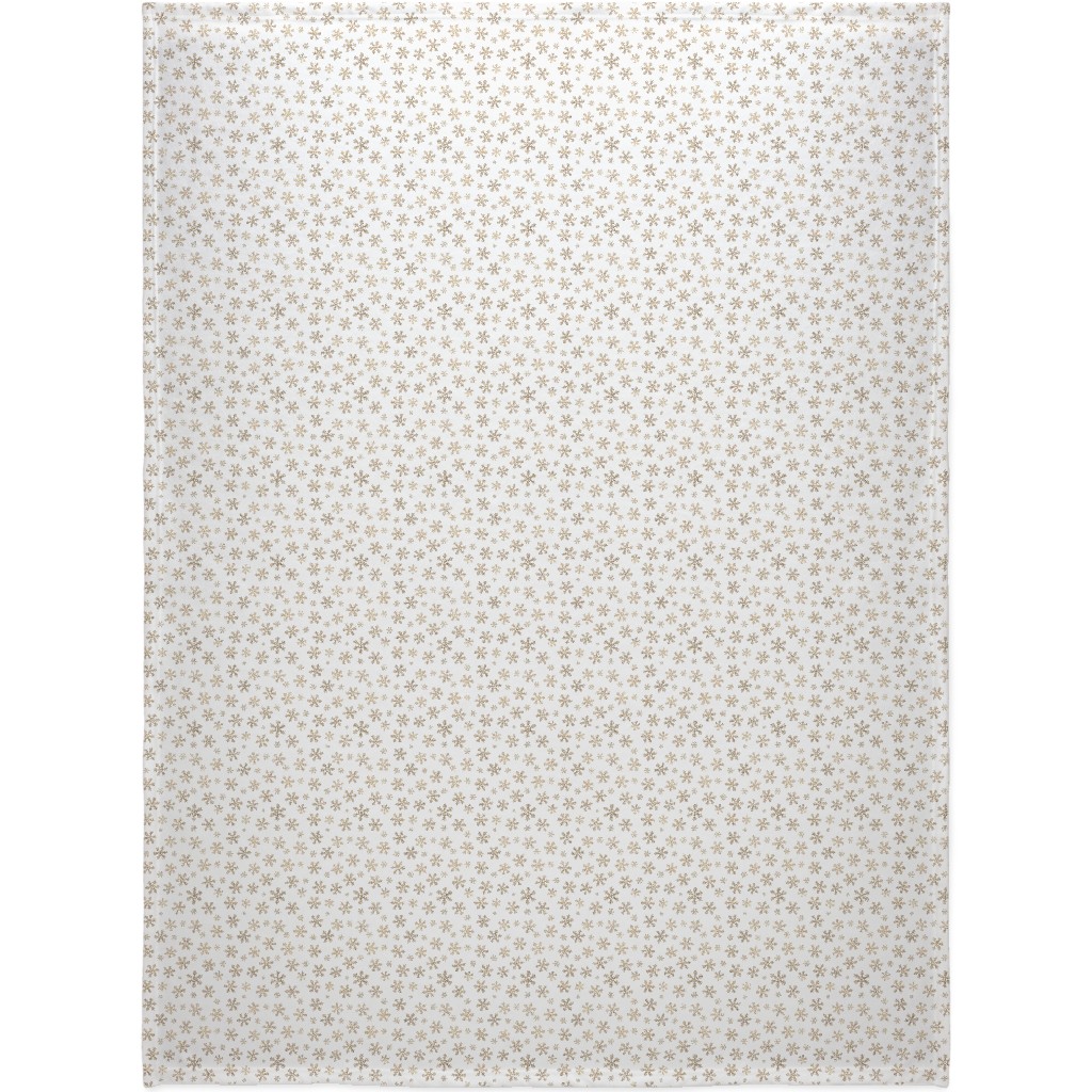 Holiday Snowflakes - Gold Blanket, Fleece, 60x80, Yellow