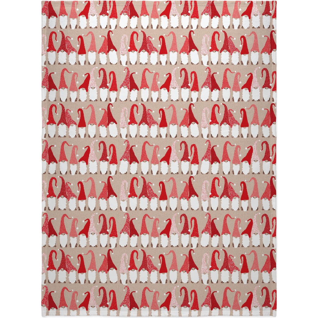 Gnome Friends - Red Blanket, Fleece, 60x80, Red