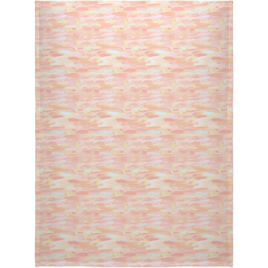Paint Dabs - Peach Blanket, Fleece, 60x80, Pink