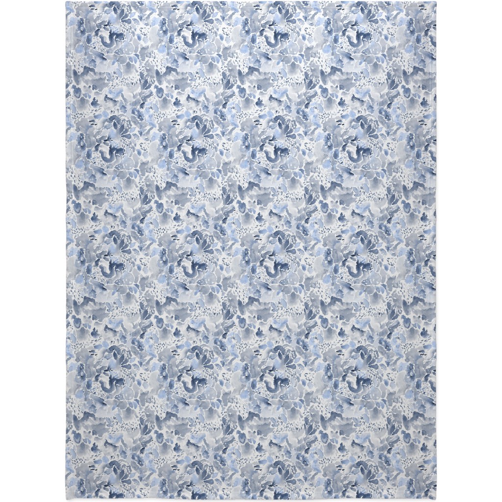 Happy Abstract Watercolor Blanket, Fleece, 60x80, Blue, Marine Layer