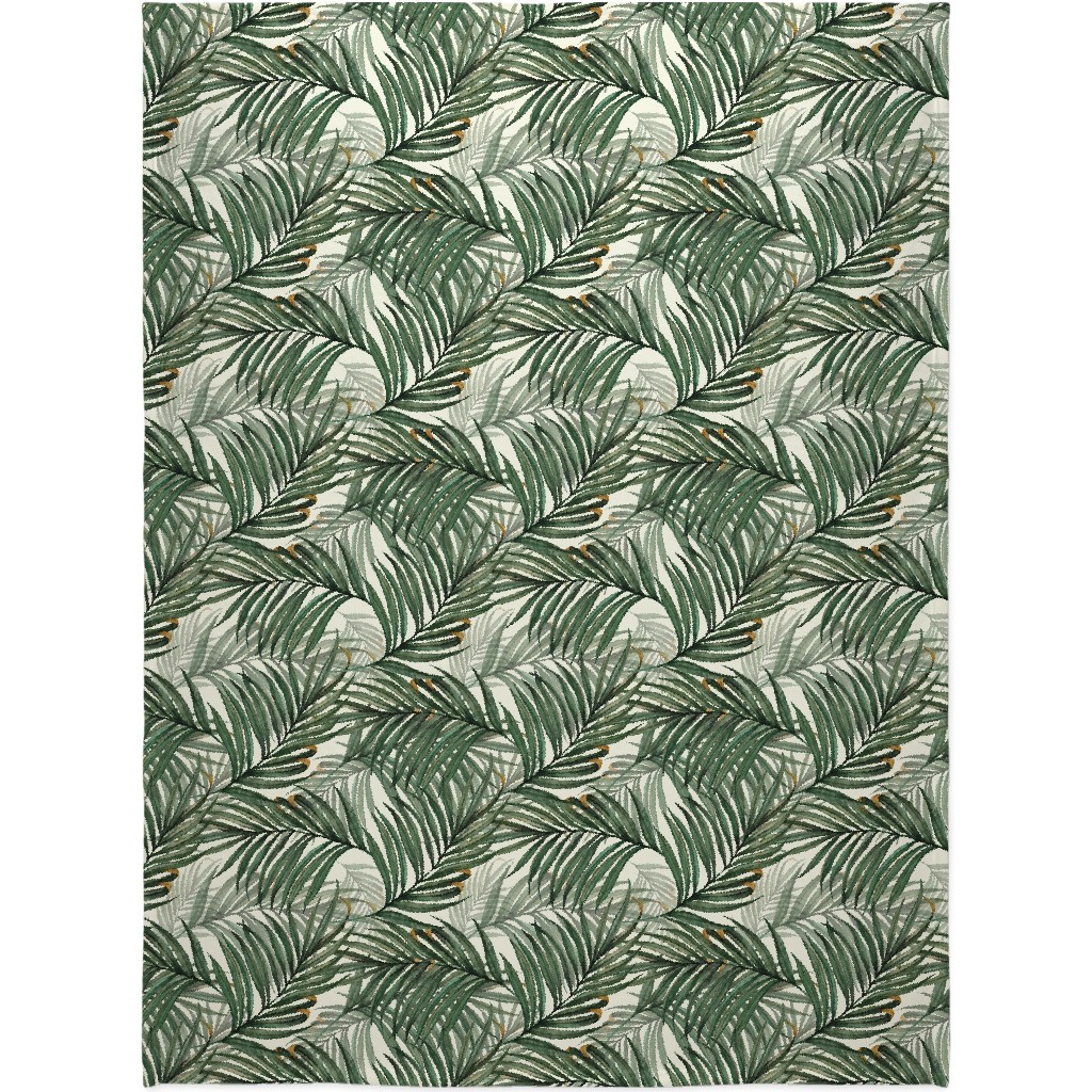 Palm Leaves King Pineapple Blanket, Fleece, 60x80, Green