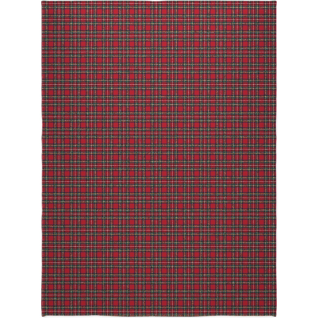 Royal Stewart Tartan Style Repeat Perfect for Christmas Blanket, Fleece, 60x80, Red