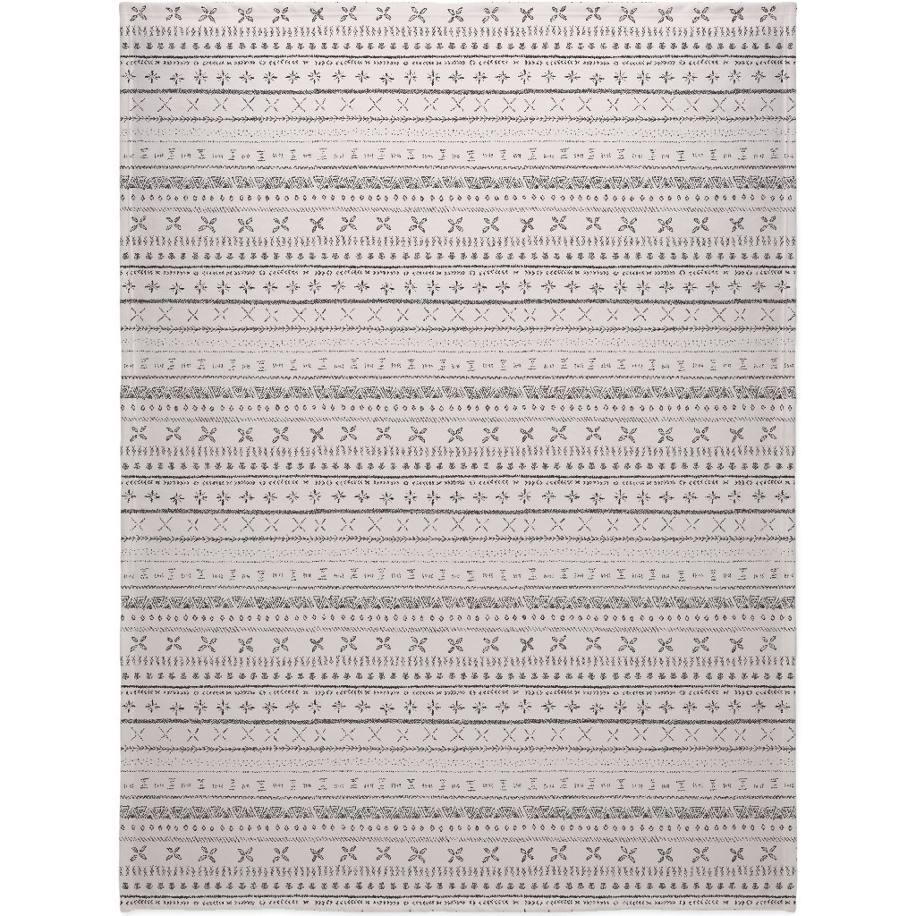 Boho Print Blanket, Fleece, 60x80, Beige, Silver Lining