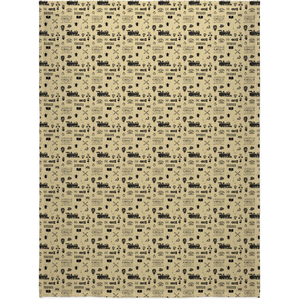 Railroad Blanket, Fleece, 60x80, Beige, Latte