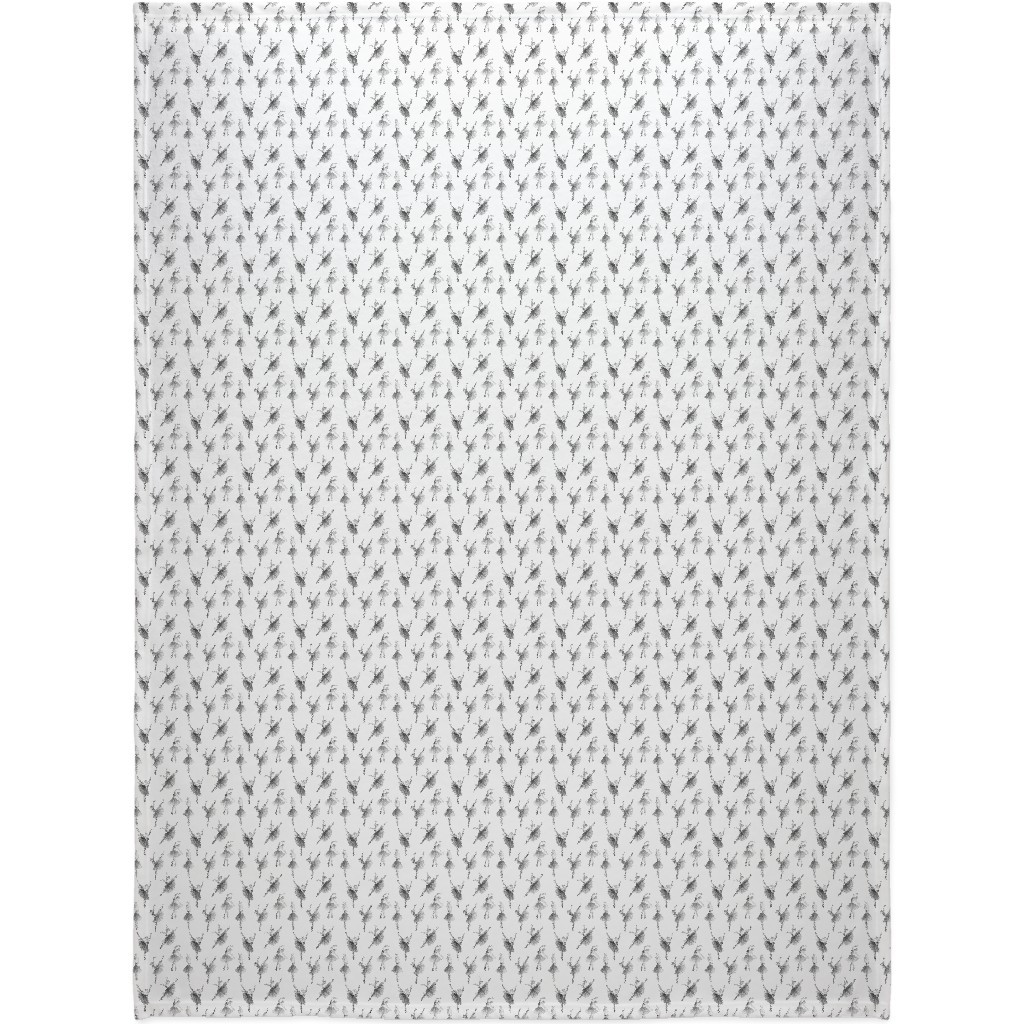 Ballerinas Blanket, Fleece, 60x80, White, White