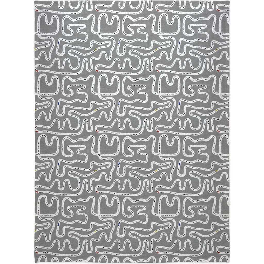 Speed Racers Blanket, Fleece, 60x80, Gray, Cement