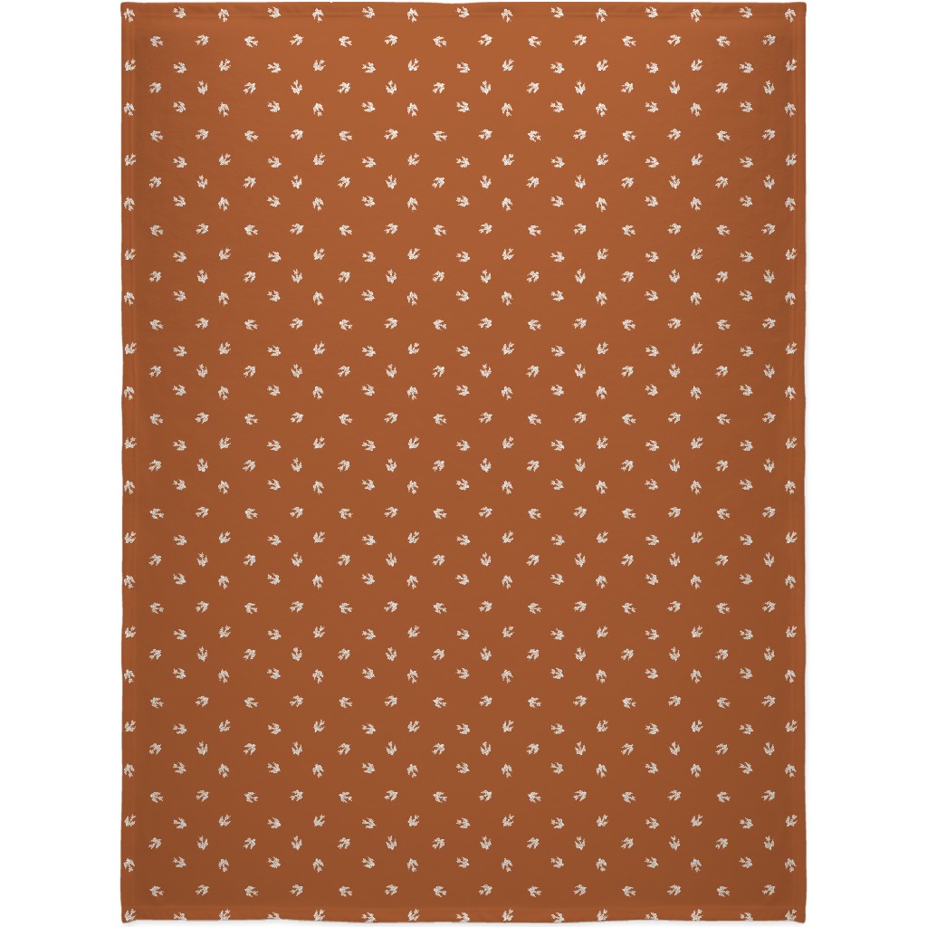 Bird Folk - Rust Blanket, Fleece, 60x80, Orange, Orange