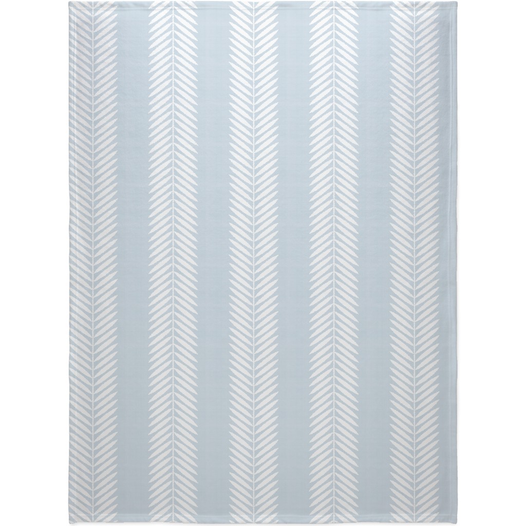 Laurel Leaf Stripe - Light Blue Blanket, Fleece, 60x80, Blue