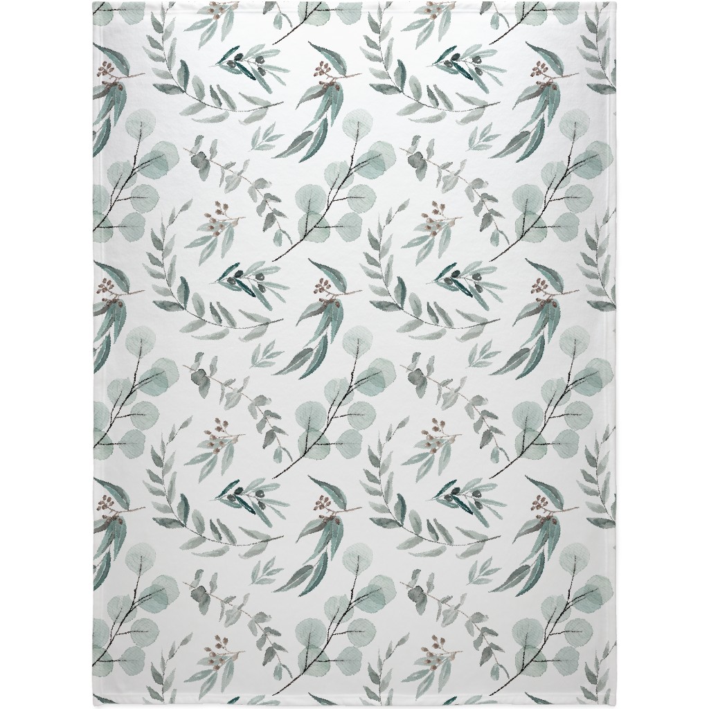 Eucalyptus - Green Blanket, Fleece, 60x80, Green
