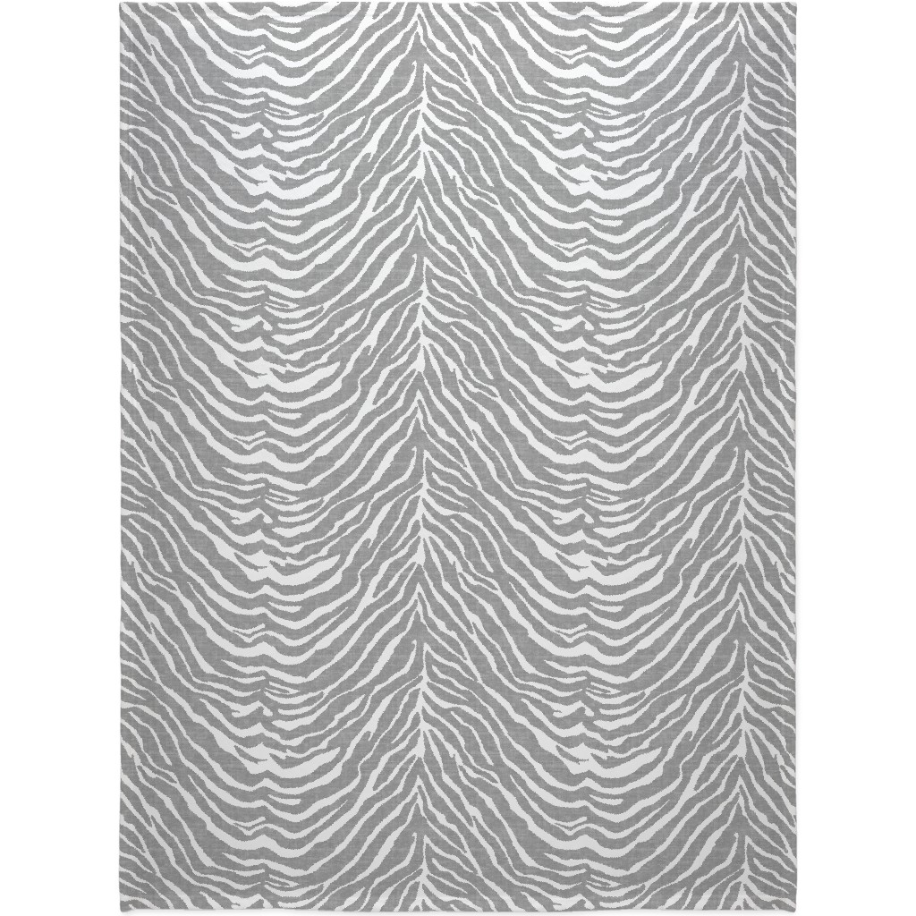 Zebra Texture - Gray Blanket, Fleece, 60x80, Gray, Gray