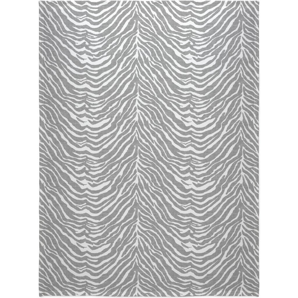 Zebra Texture - Gray Blanket, Fleece, 60x80, Gray