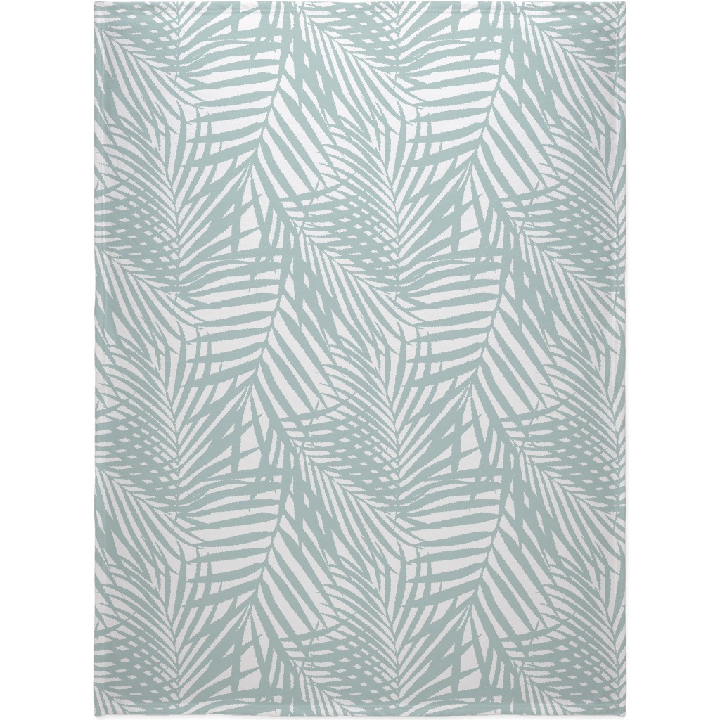 Fronds - Palladian Blue Blanket, Fleece, 60x80, Blue, True Blue