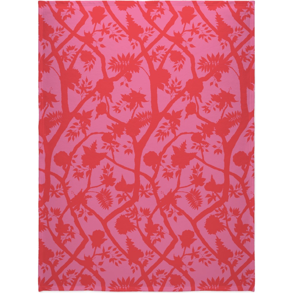 Peony Brand Mural - Pink Blanket, Fleece, 60x80, Pink