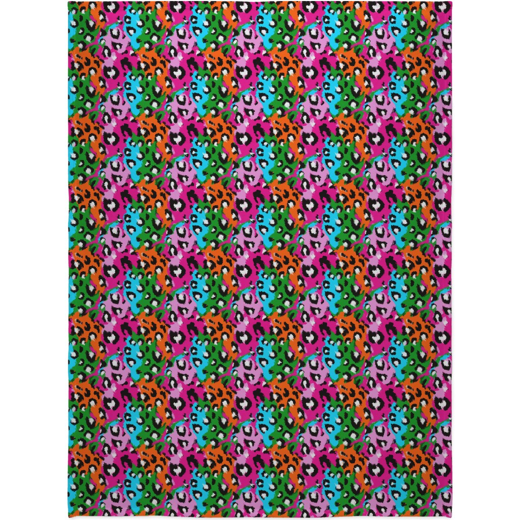 Leopard Print - Bright Blanket, Fleece, 60x80, Multicolor