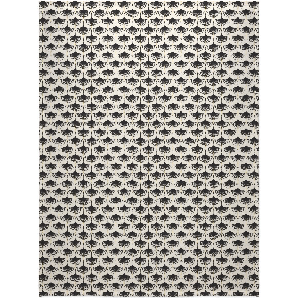 Art Deco Swans Blanket, Fleece, 60x80, Beige, Antique White