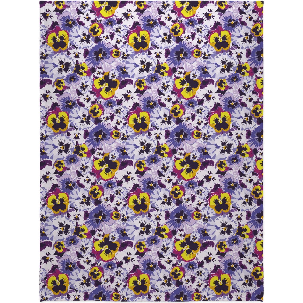 Pansy By Numbers - Purple Blanket, Fleece, 60x80, Purple