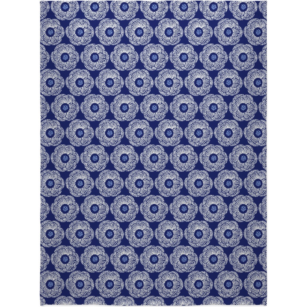 Camellia - Dark Blue Blanket, Fleece, 60x80, Blue