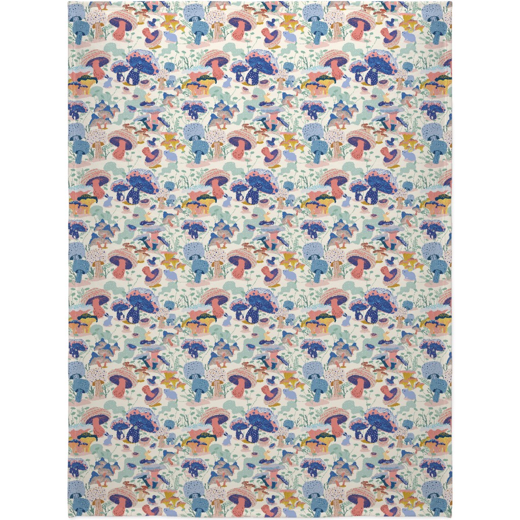 Whimsical Mushroom Village - Multi Blanket, Fleece, 60x80, Multicolor