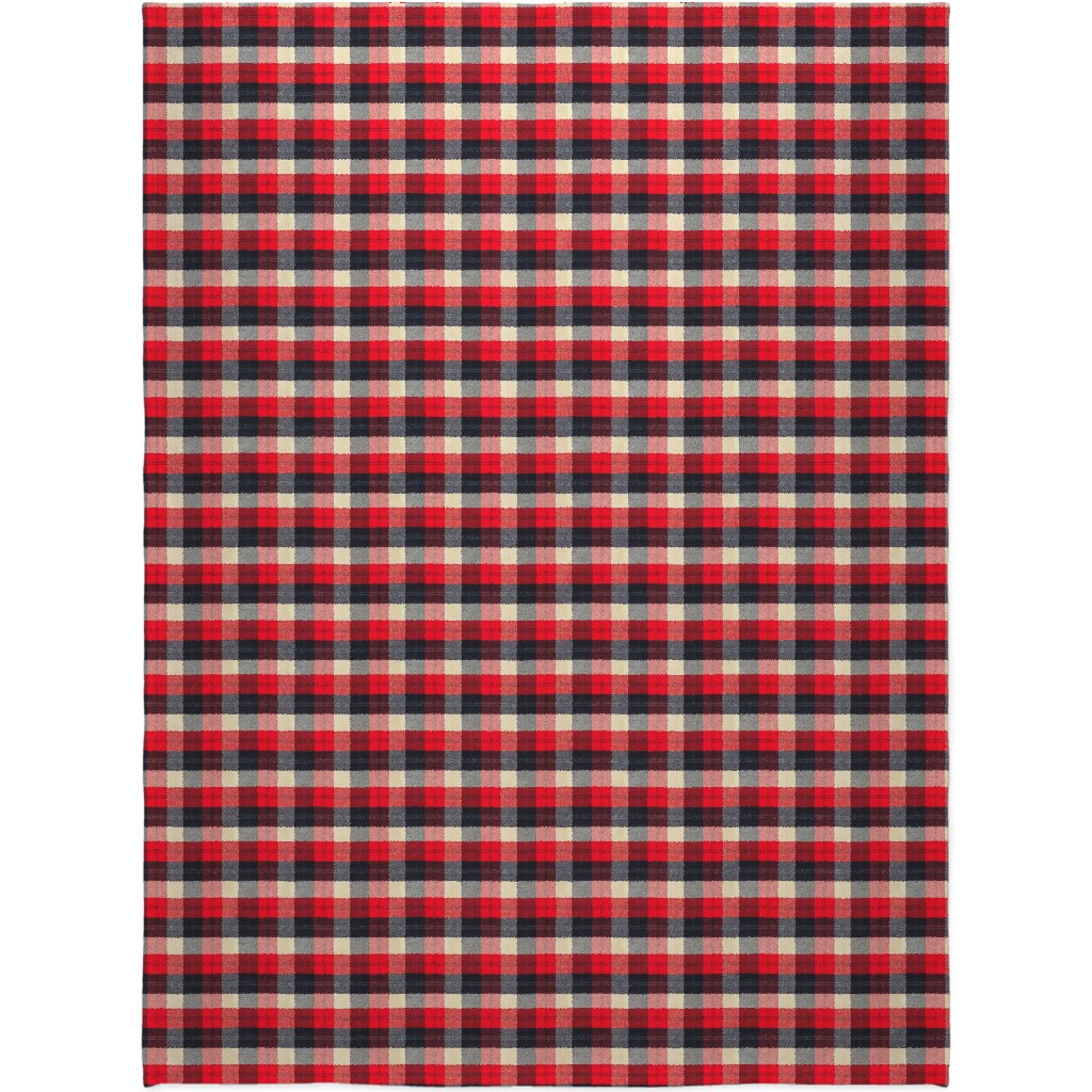 Lumberjack Flannel Buffalo Plaid - Red Blanket, Fleece, 60x80, Red