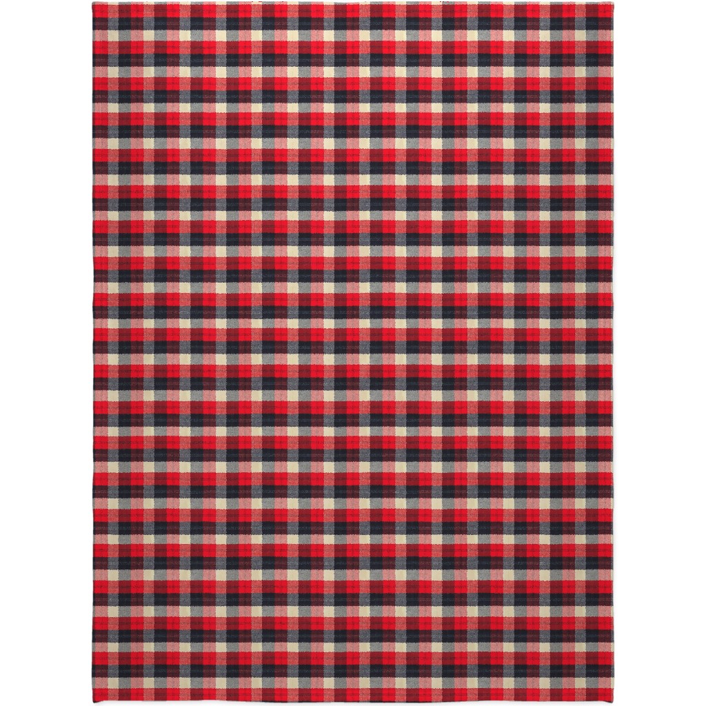 Lumberjack Flannel Buffalo Plaid - Red Blanket, Fleece, 60x80, Red, Red