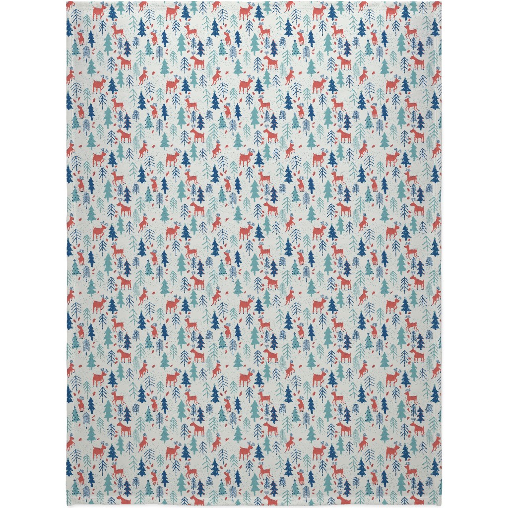 Reindeer Forest - Multi Blanket, Fleece, 60x80, Multicolor