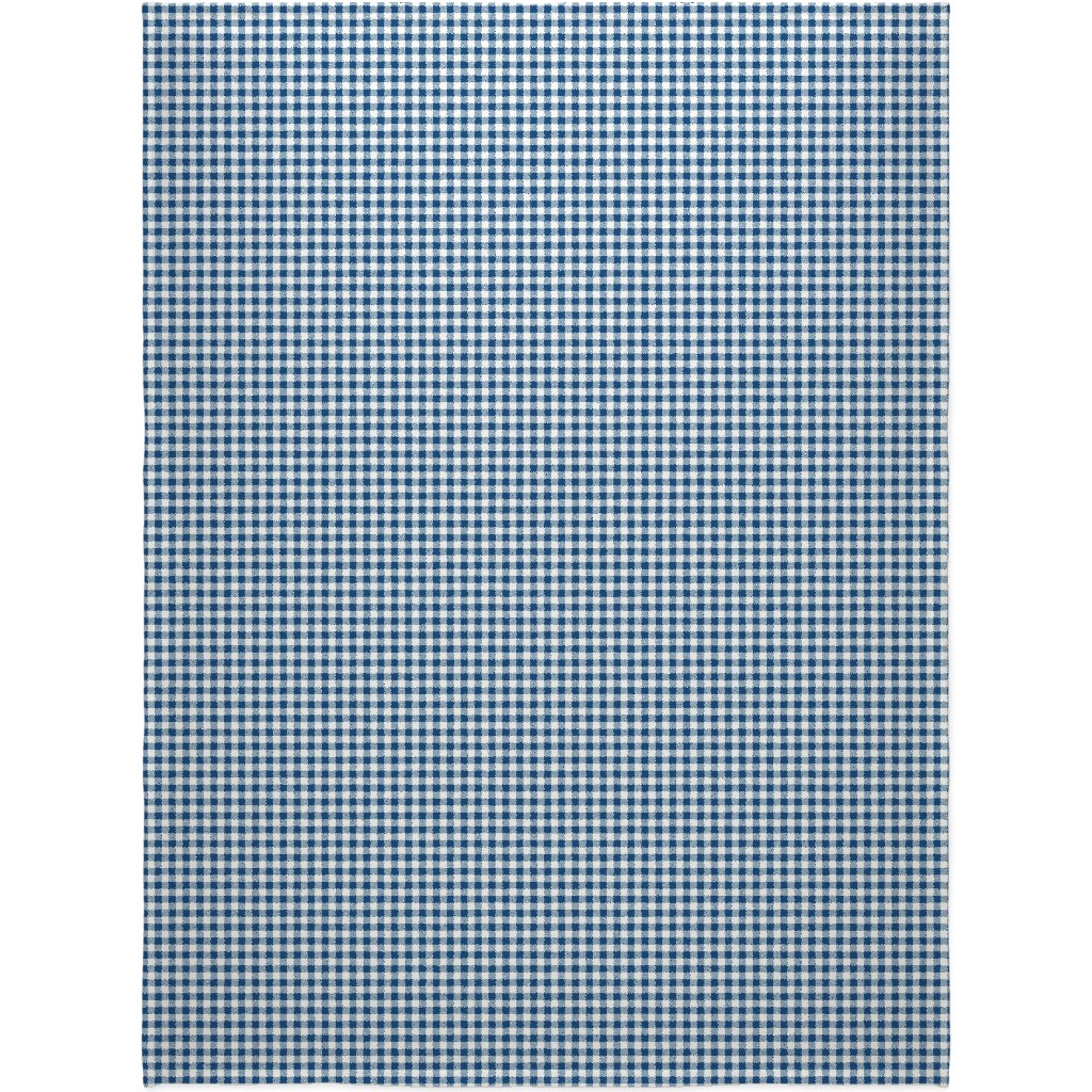 Classic Gingham - Blue Blanket, Fleece, 60x80, Blue