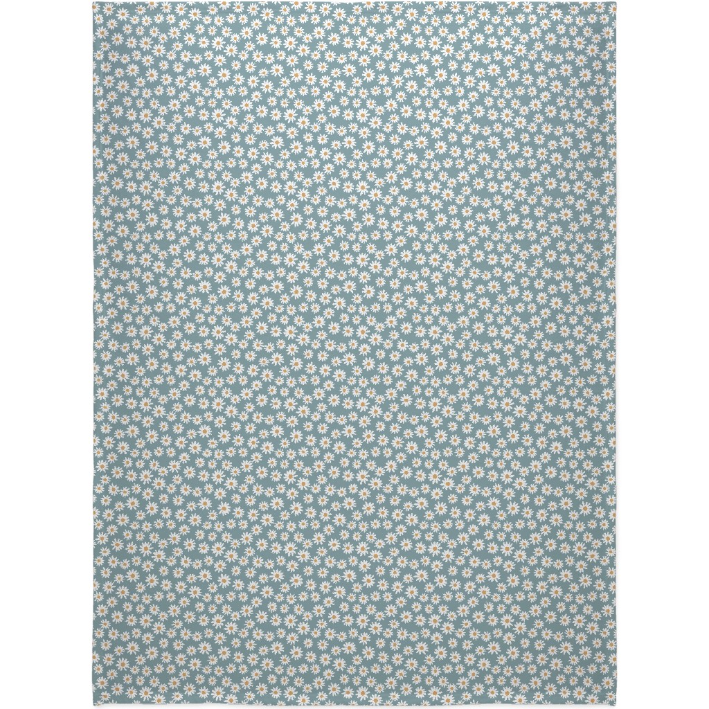 Daisies Blanket, Fleece, 60x80, Blue