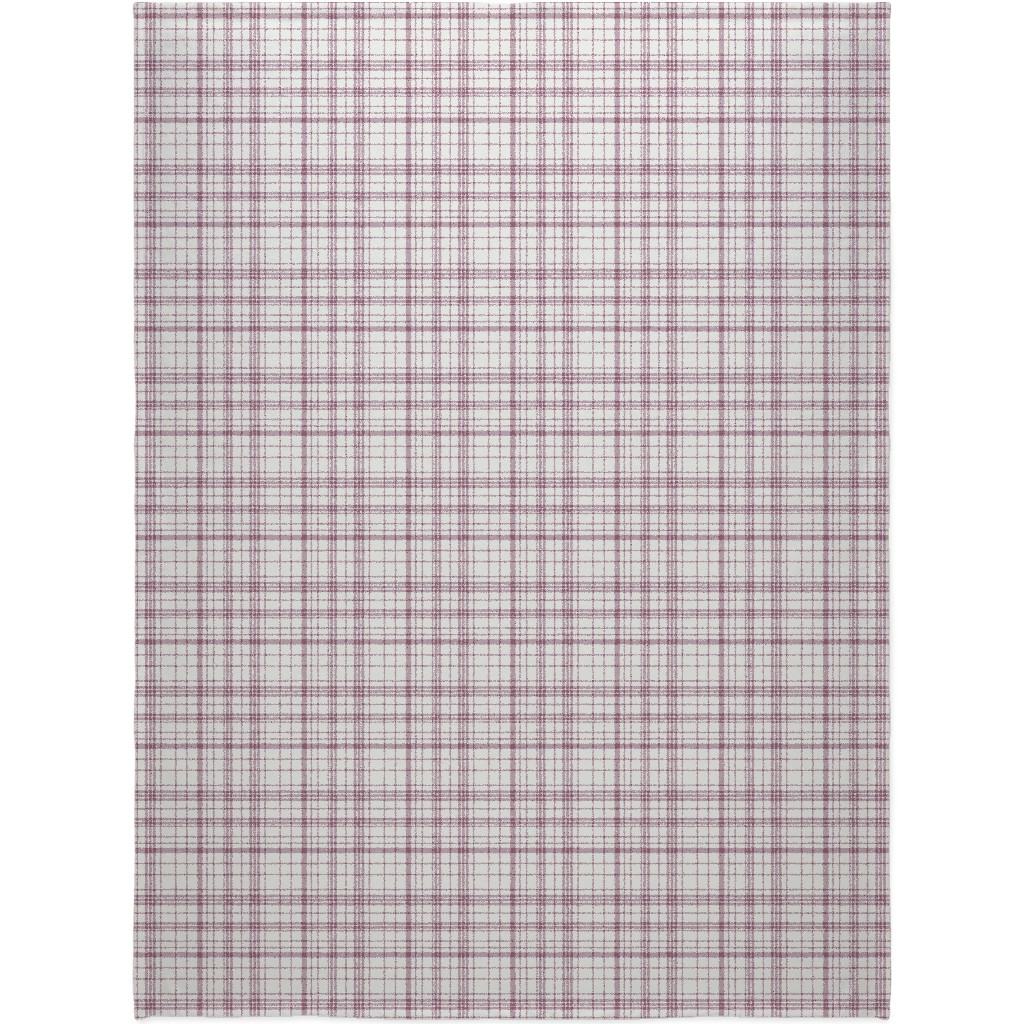 Tartan Check Blanket, Fleece, 60x80, Purple