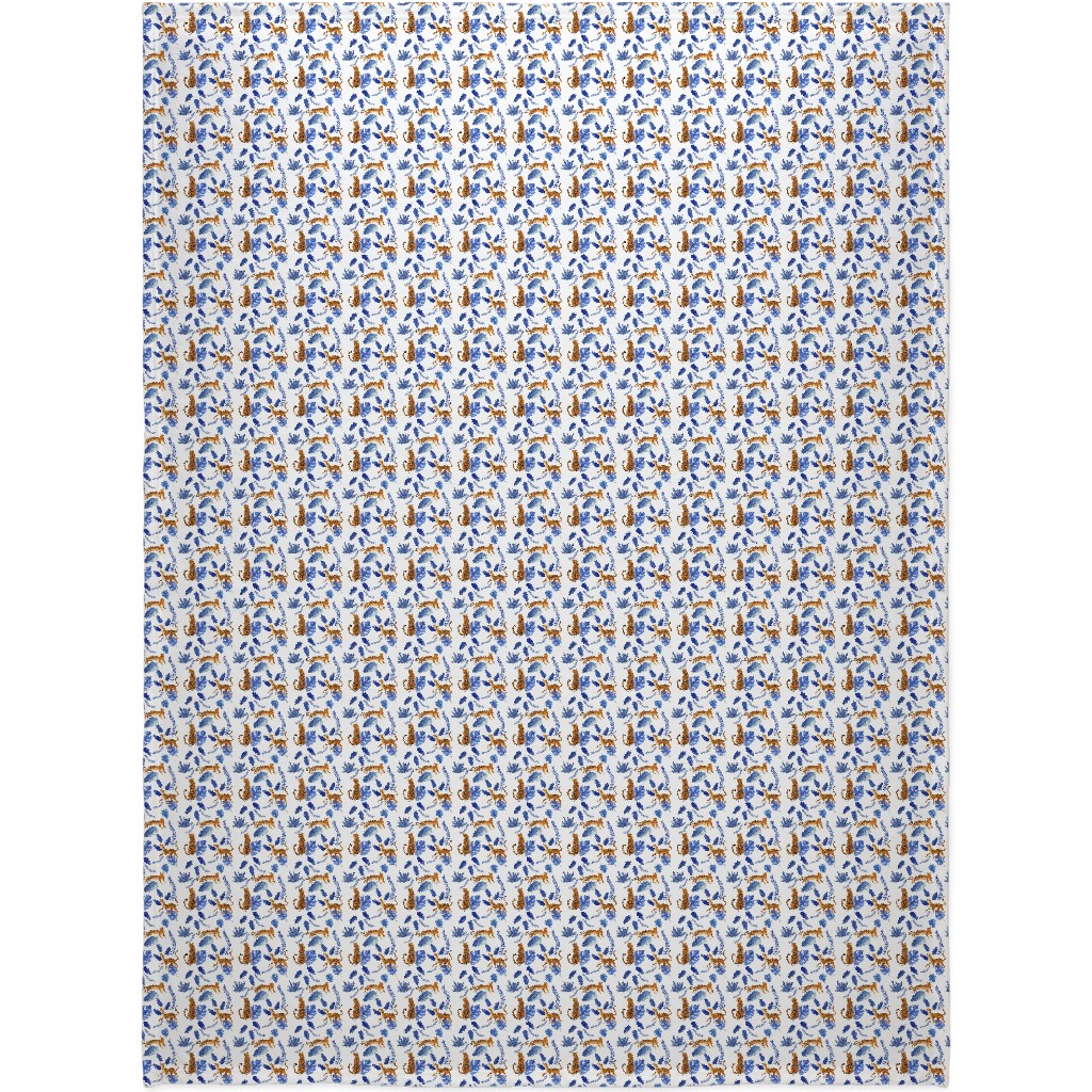 Leopard Tropical Exotic - Blue Blanket, Fleece, 60x80, Multicolor