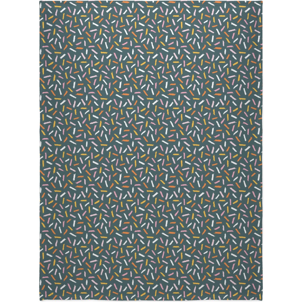 Fun With Paint - Dark Blue Blanket, Fleece, 60x80, Multicolor