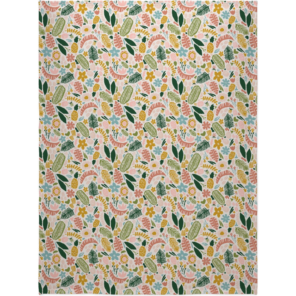 Tropical Adventure Woodcut - Multi Blanket, Fleece, 60x80, Multicolor
